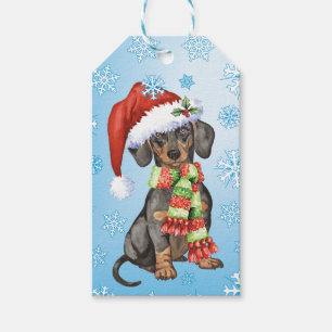 Glückliche Howlidays Dackel Geschenkanhänger