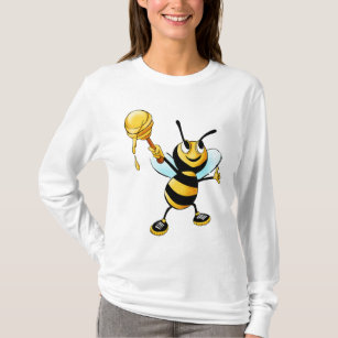 Glückliche Hummel-Biene mit einer Schaufel des T-Shirt