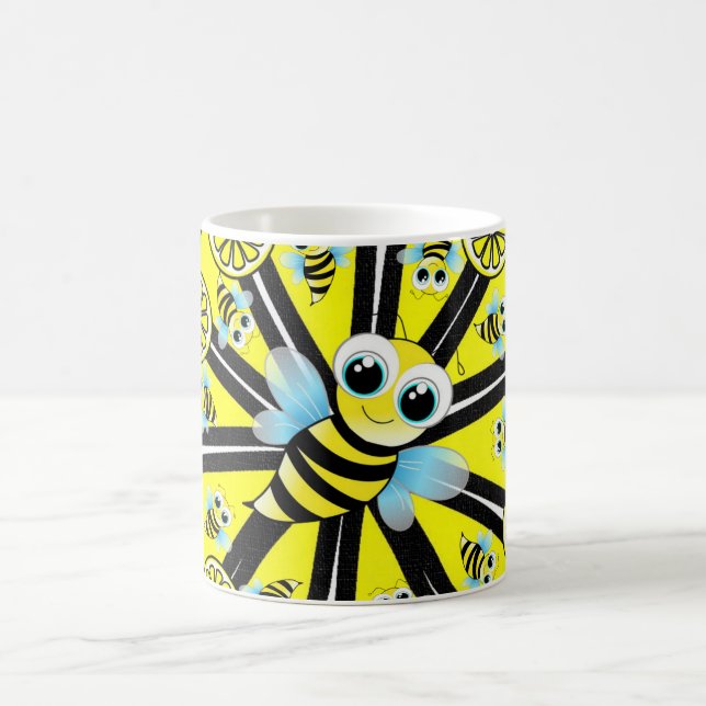 Glückliche Hummel-Zitronen-Tasse Kaffeetasse (Mittel)