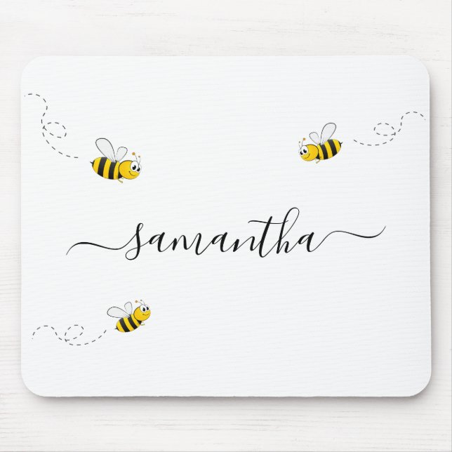 Glückliche Hummeln Sommerspass Spaß Monogramm Mousepad (Vorne)