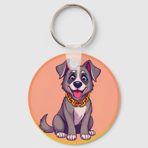 Glückliche Hunde-Cartoon-Illustration Schlüsselanhänger