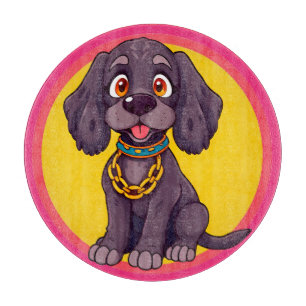 Glückliche Hunde-Cartoon-Illustration Schneidebrett