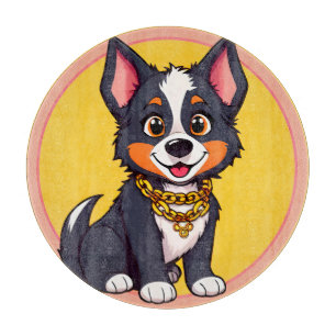 Glückliche Hunde-Cartoon-Illustration Schneidebrett