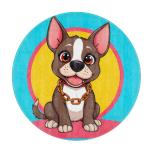 Glückliche Hunde-Cartoon-Illustration Schneidebrett