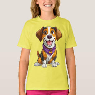 Glückliche Hunde-Cartoon-Illustration T-Shirt