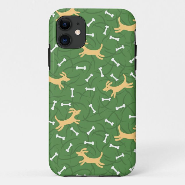 glückliche Hunde mit Knochenhintergrund Case-Mate iPhone Hülle (Rückseite)