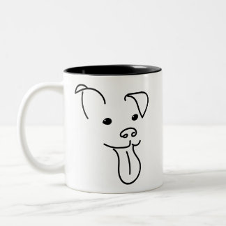 Glückliche Hundegesichts-Tasse Zweifarbige Tasse