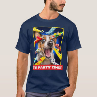 Glückliche Hundeparty-Tröten T-Shirt