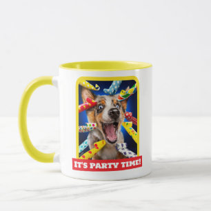 Glückliche Hundeparty-Tutgeräte Tasse