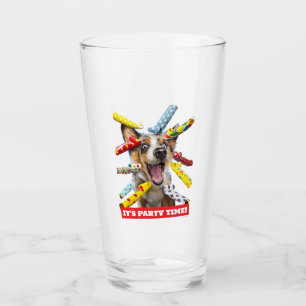 Glückliche Hundeparty-Tutgeräusche Glas
