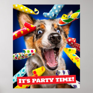Glückliche Hundeparty-Tutgeräusche Poster