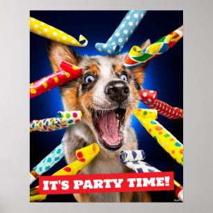 Glückliche Hundeparty-Tutgeräusche Poster