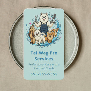 Glückliche Hundepflege-Boutique Cute Pet Care Blau Visitenkarte