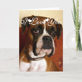 Glückliche I Liebe des Boxer-Hundc$sie Karte