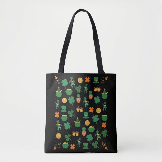 Glückliche irische Mustersymbole, heiliger Patrick Tasche (Vorderseite)