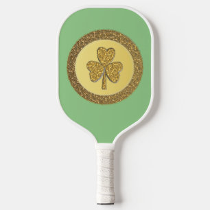 Glückliche Irische Shamrock Goldmünze Pickleball Schläger