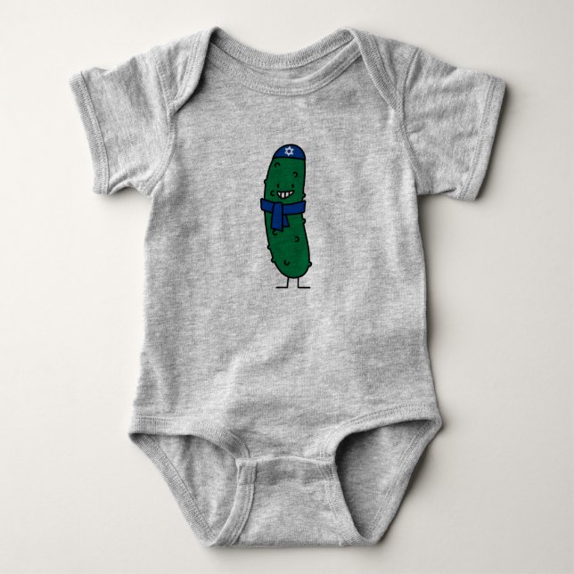 Glückliche jüdische Essiggurken-Essiggurken Baby Strampler (Vorderseite)