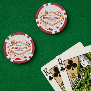 Glückliche Junggesellinnen-Abschiedsparty in Las V Pokerchips
