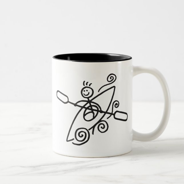 Glückliche Kajak-Tasse Zweifarbige Tasse (Rechts)