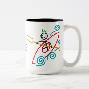 Glückliche Kajak-Tasse Zweifarbige Tasse