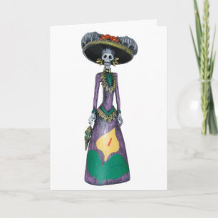 Glückliche Karte Halloweens Catrina
