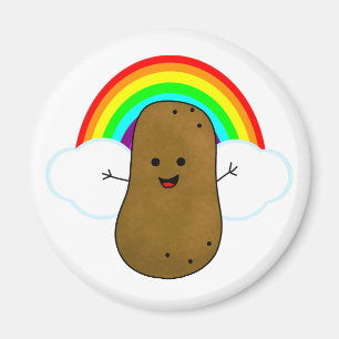 Glückliche Kartoffel und ein Regenbogen Magnet