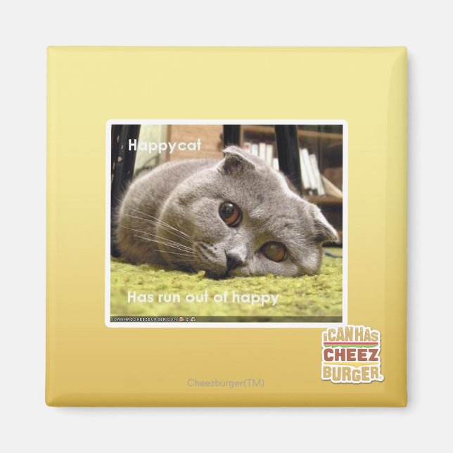 Glückliche Katze, aus Glück Magnet (Vorne)