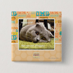 Glückliche Katze, aus glücklichem heraus Button