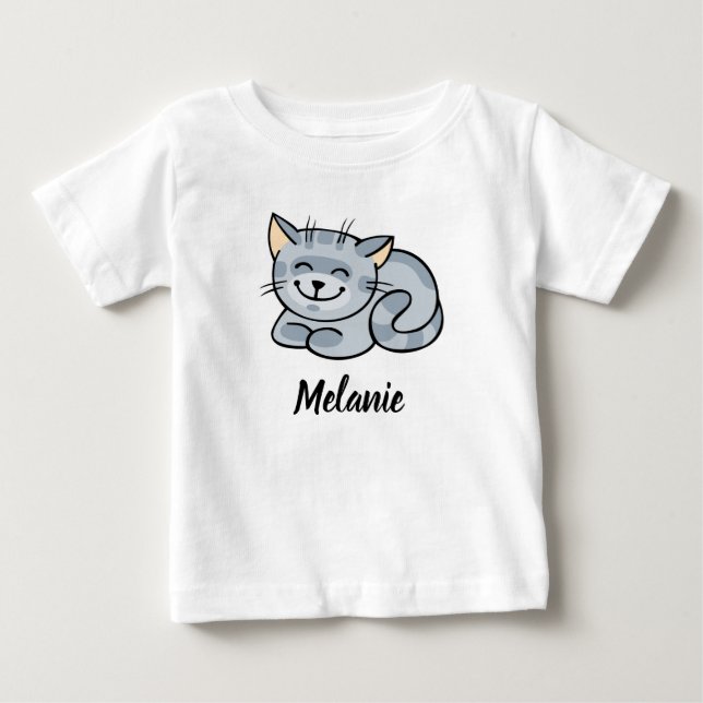 glückliche Katze Baby T-shirt (Vorderseite)