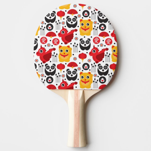 Glückliche Katze, Drache und Panda der China Tischtennis Schläger (Vorderseite)