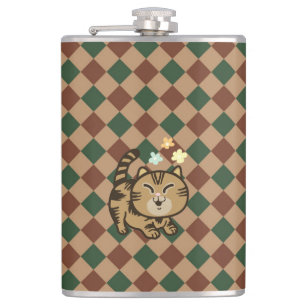 glückliche Katze Flachmann