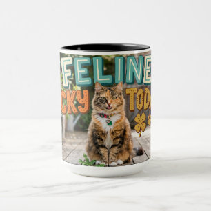 Glückliche Katze heute Lustige Katzen-Kaffeetasse Tasse