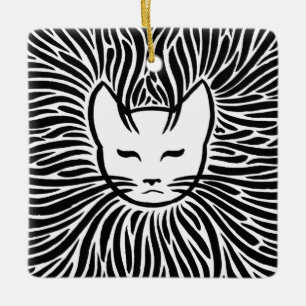 glückliche Katze Keramikornament