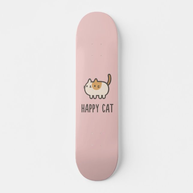 Glückliche Katze Skateboard (Vorne)