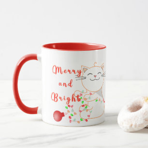 Glückliche Katze spielt mit LED-Licht   Süße Weihn Tasse