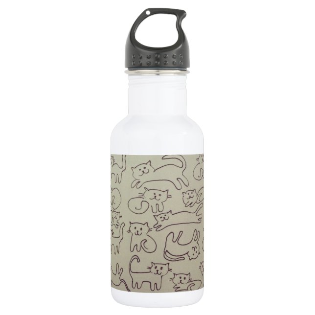 Glückliche Katzen Edelstahlflasche (Vorderseite)