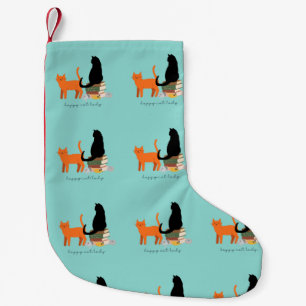 Glückliche Katzenlady Kleiner Weihnachtsstrumpf
