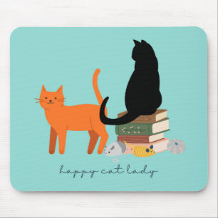 Glückliche Katzenlady Mousepad