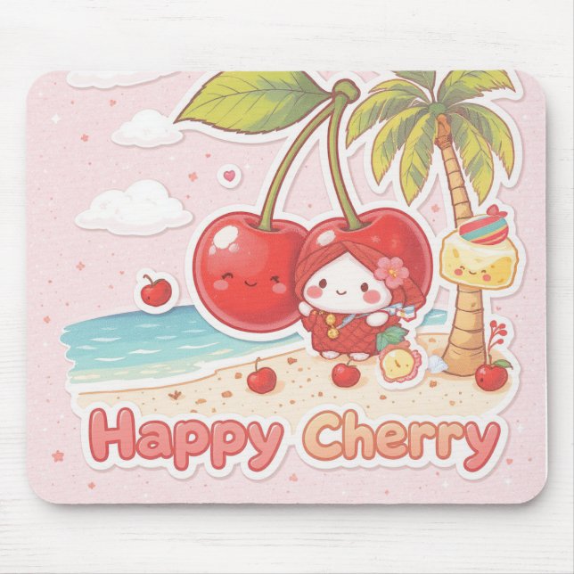 GLÜCKLICHE KAWAII HAWAI CHERRY MOUSEPAD (Vorne)