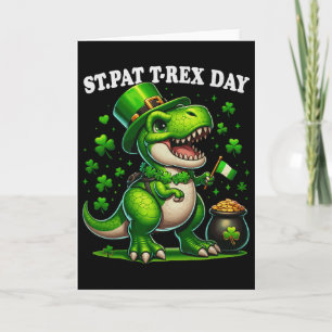 Glückliche Kinder St Pat Trex Tag Dino St Patricks Karte