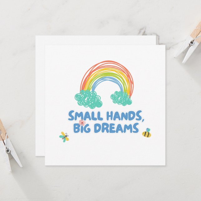 Glückliche Kinder Tag Kleine Hände, große Träume (Vorderseite/Rückseite Beispiel)