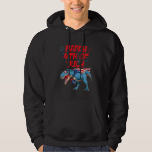 Glückliche Kinder zum 4. Juli T-Rex Dino Dinosauri Hoodie
