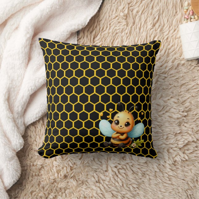 Glückliche kleine Biene Kissen (Decke)