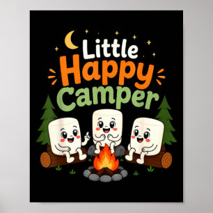 Glückliche kleine Camper-Kinder beim Zelten Marshm Poster