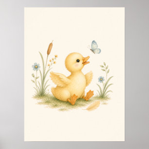 Glückliche kleine Entenkinderstube Poster