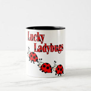 Glückliche kleine Marienkäfer Zweifarbige Tasse