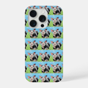 Glückliche kleine Schweinmalerei iPhone 15 Pro Hülle