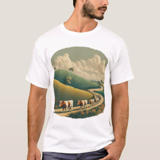 glückliche Kühe in einem Feld T-Shirt