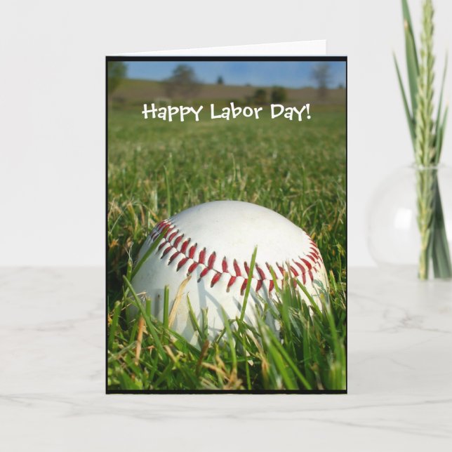 Glückliche Labour Day Baseball Grußkarte Karte (Vorderseite)
