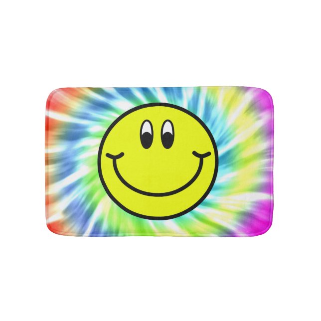 Glückliche lächelnde Gesicht Emoji Badematte (Vorderseite)